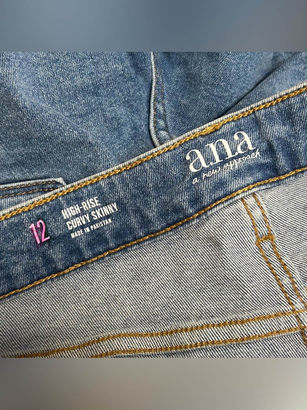 New! A.N.A High Rise Curvy Skinny Jeans Womens Size 12 - Picture 7 of 8